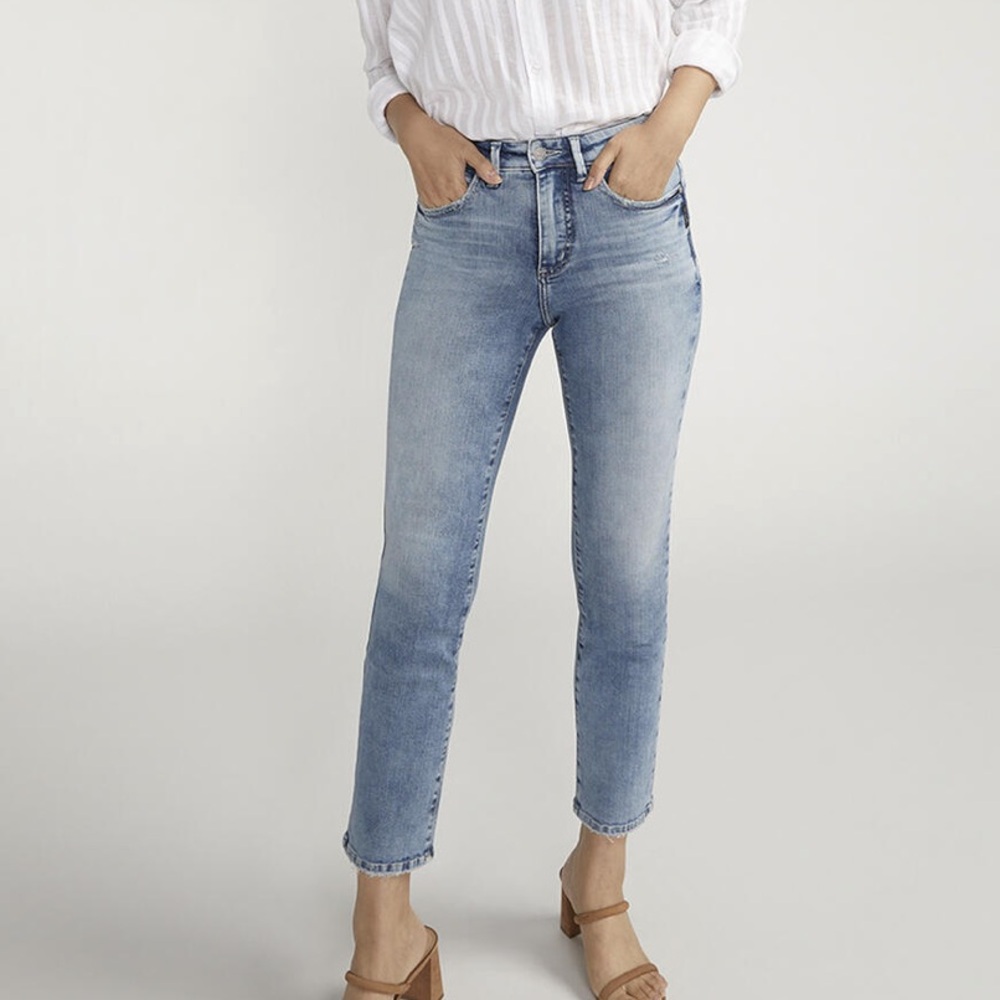 Silver Ibister high rise ankle straight jeans 32 x 29